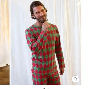 Men’s Argyle Pajama Set (Large)
